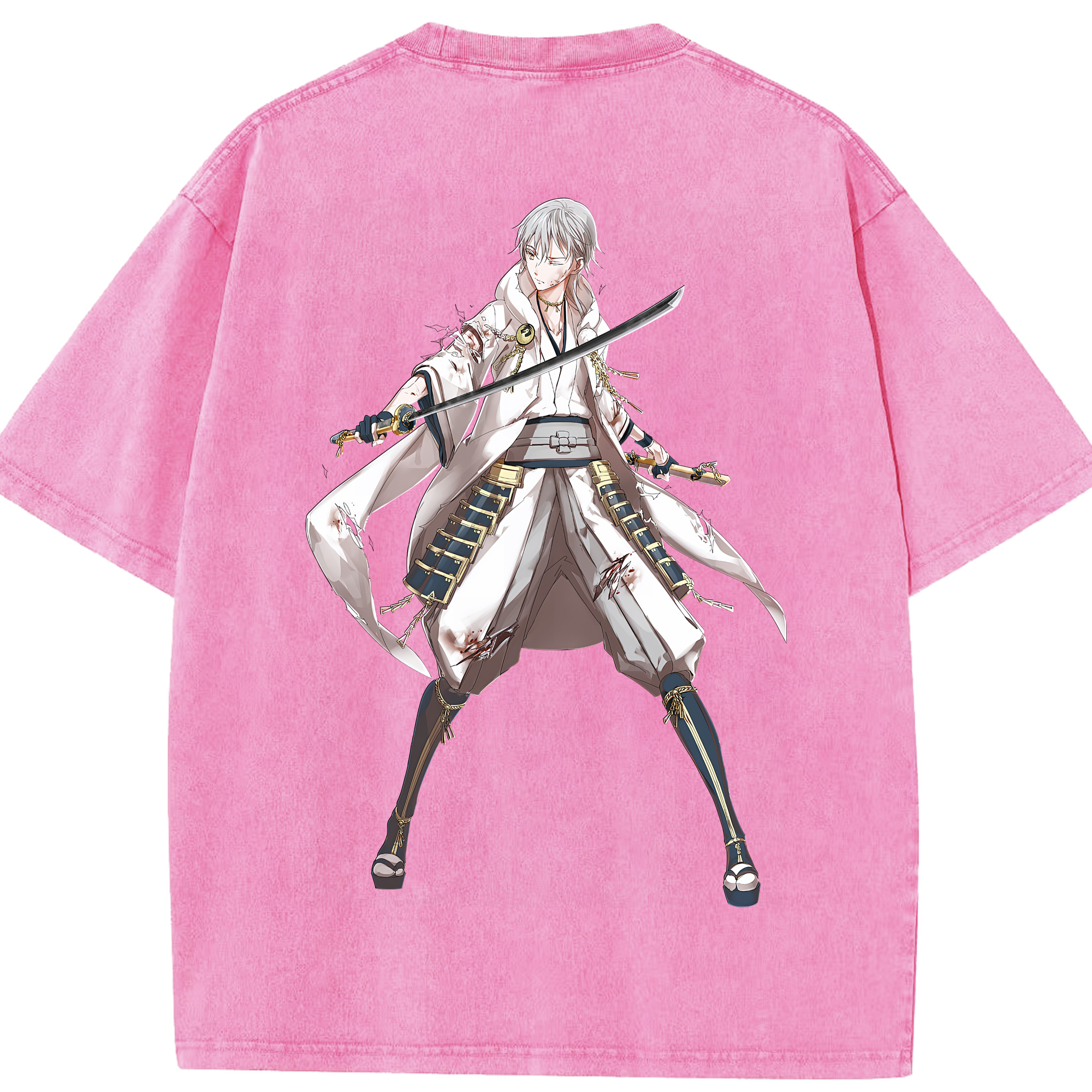 （画像用） 刀剣乱舞 Touken Ranbu 綿100% ヴィンテージ風 半袖Tシャツ（背面プリント）